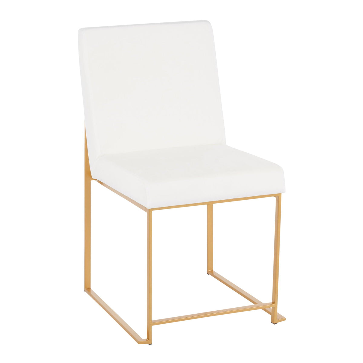 Contemporary High Back Dining Chair Set with Upholstered Seat - Multiple Colors