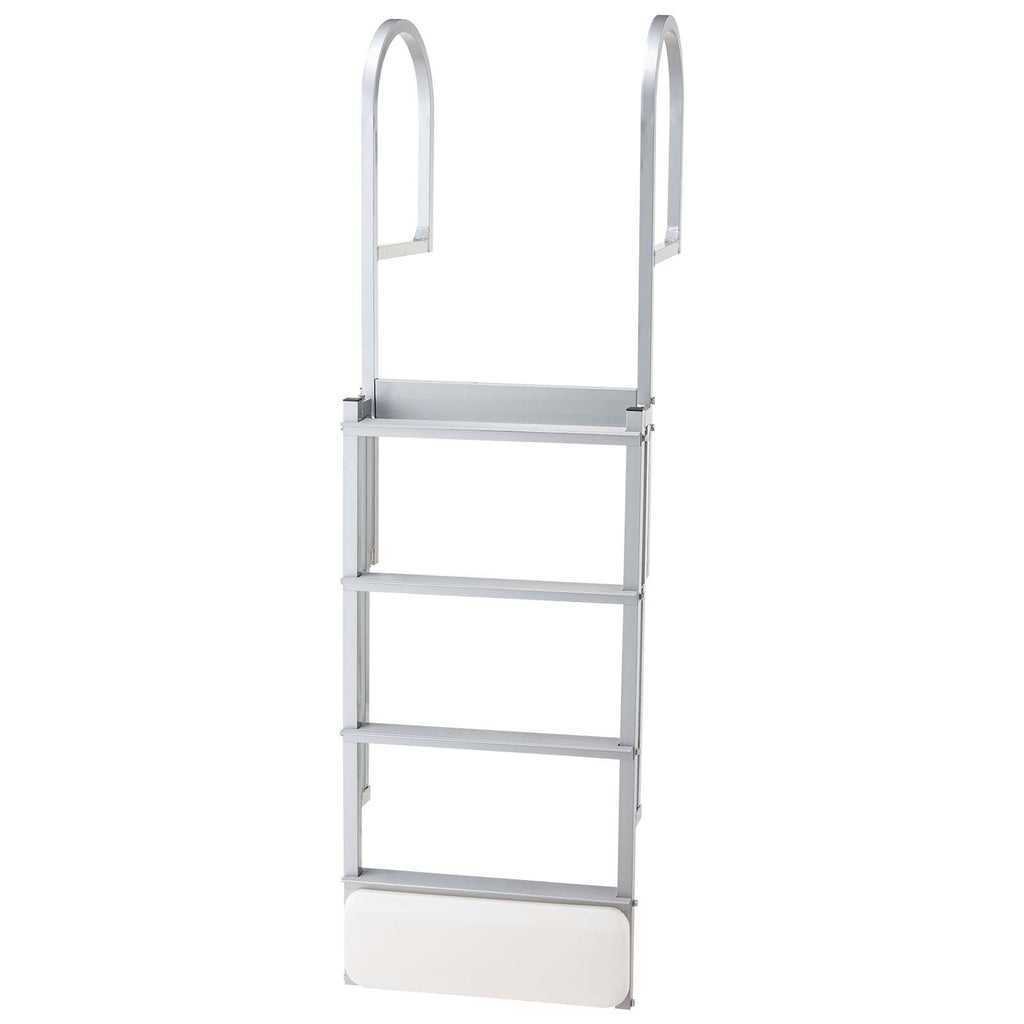 Retractable Dock Ladder with Auto-Lift Float - 4 Steps Aluminum Alloy