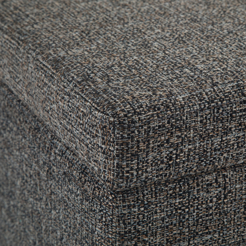 Avalon Contemporary Storage Ottoman Bench with Large Storage - Black, Dark Brown, Dark Gray