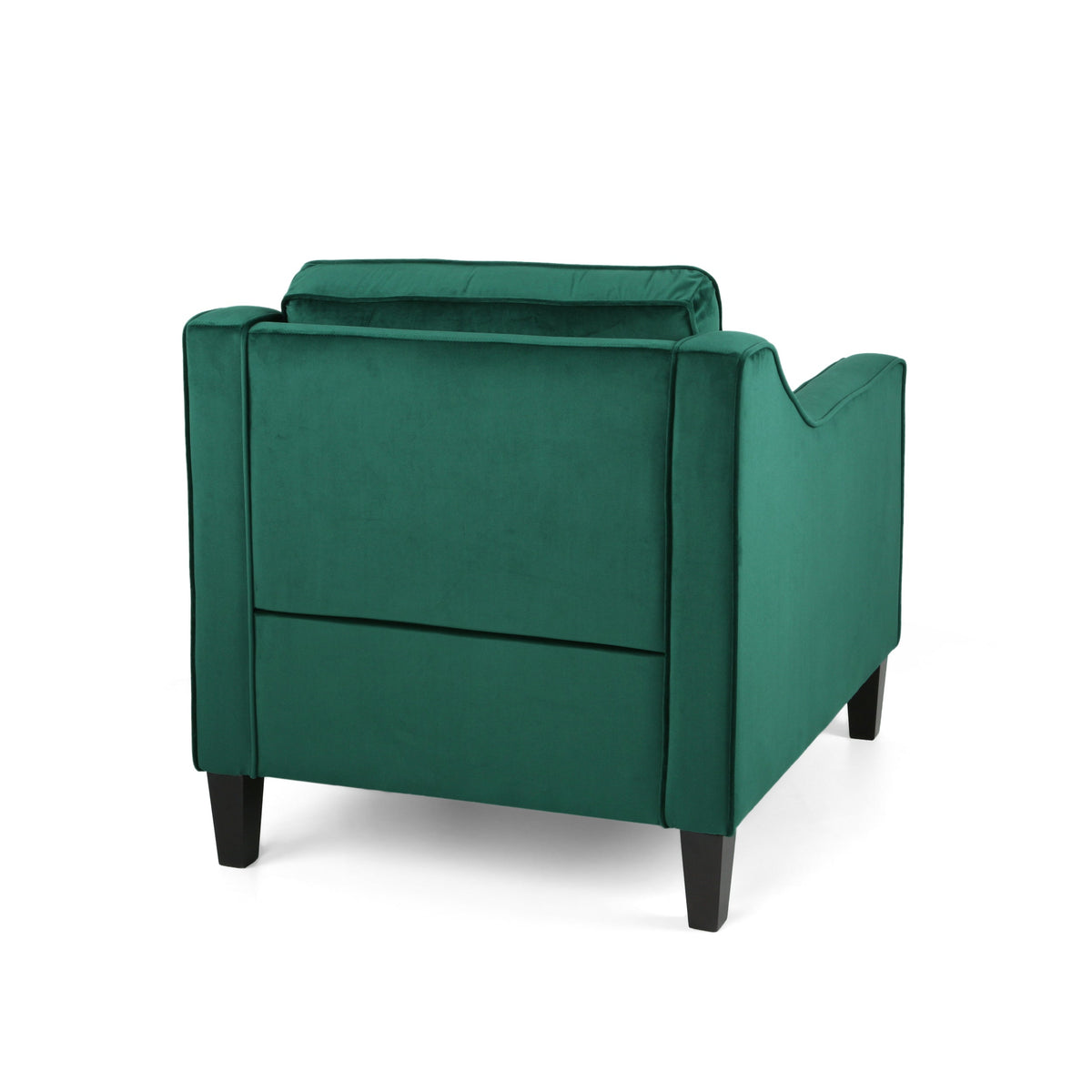 Green Velvet Upholstered Club Chair with Upholstered Velvet - Green