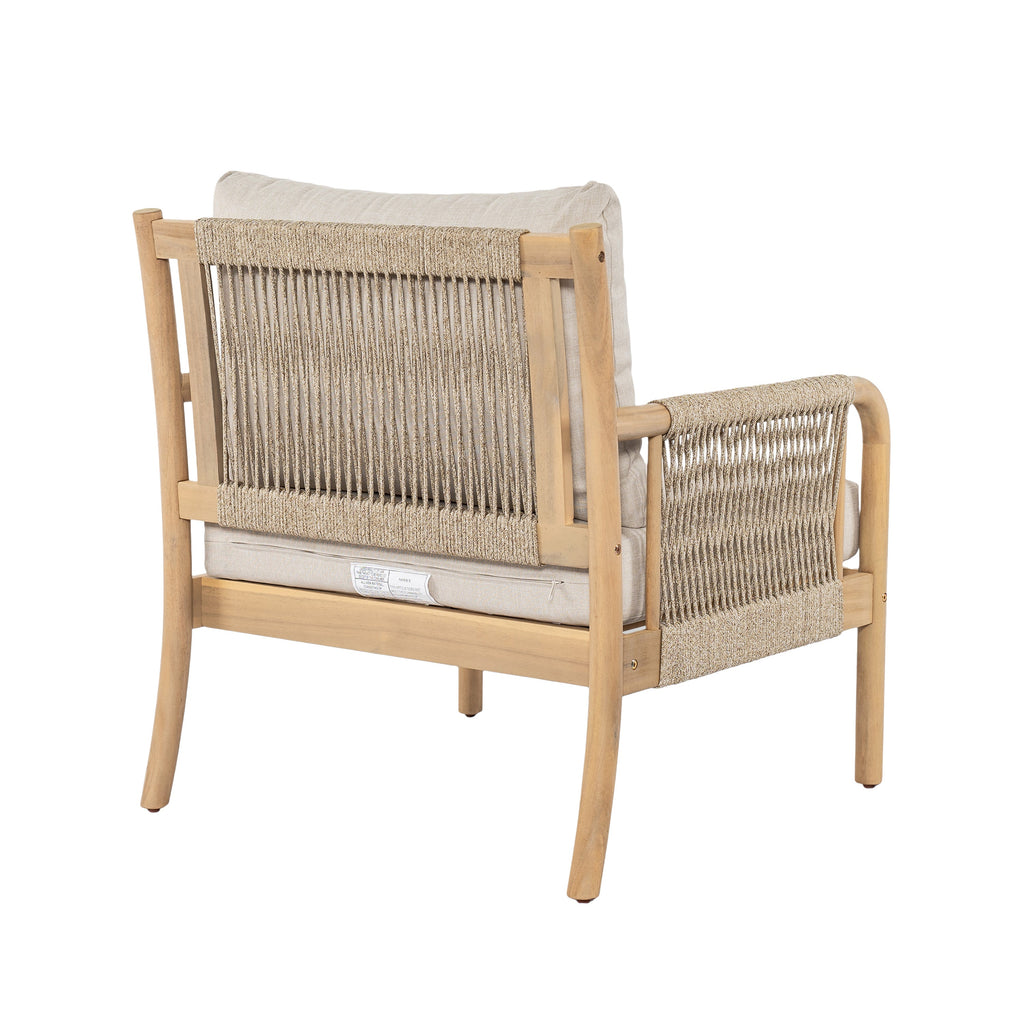 Casper Outdoor 5-Pieces Chat Set with Rope Detailing - Acacia Wood