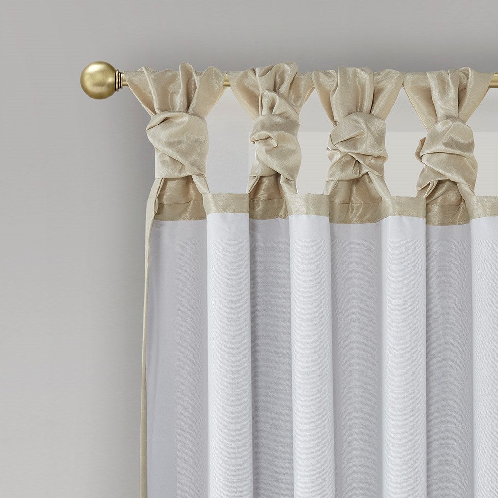 Twist Tab Total Blackout Window Curtain Panel Champagne 50x95