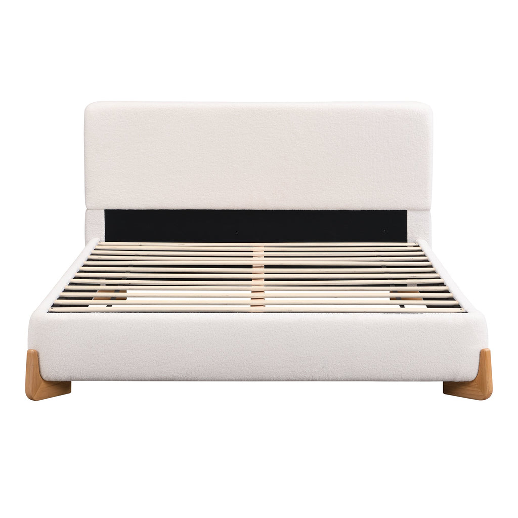 Elegant Boucle Upholstered Bed