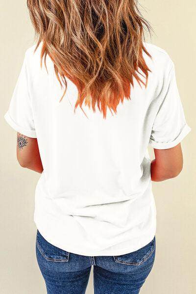 Pumpkin Graphic Round Neck Short Sleeve T-Shirt for Women