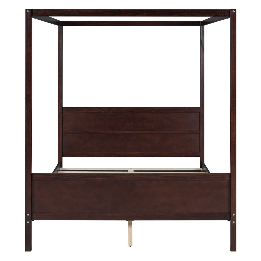 Canopy Platform Bed With Headboard And Footboard, Slat Support Leg