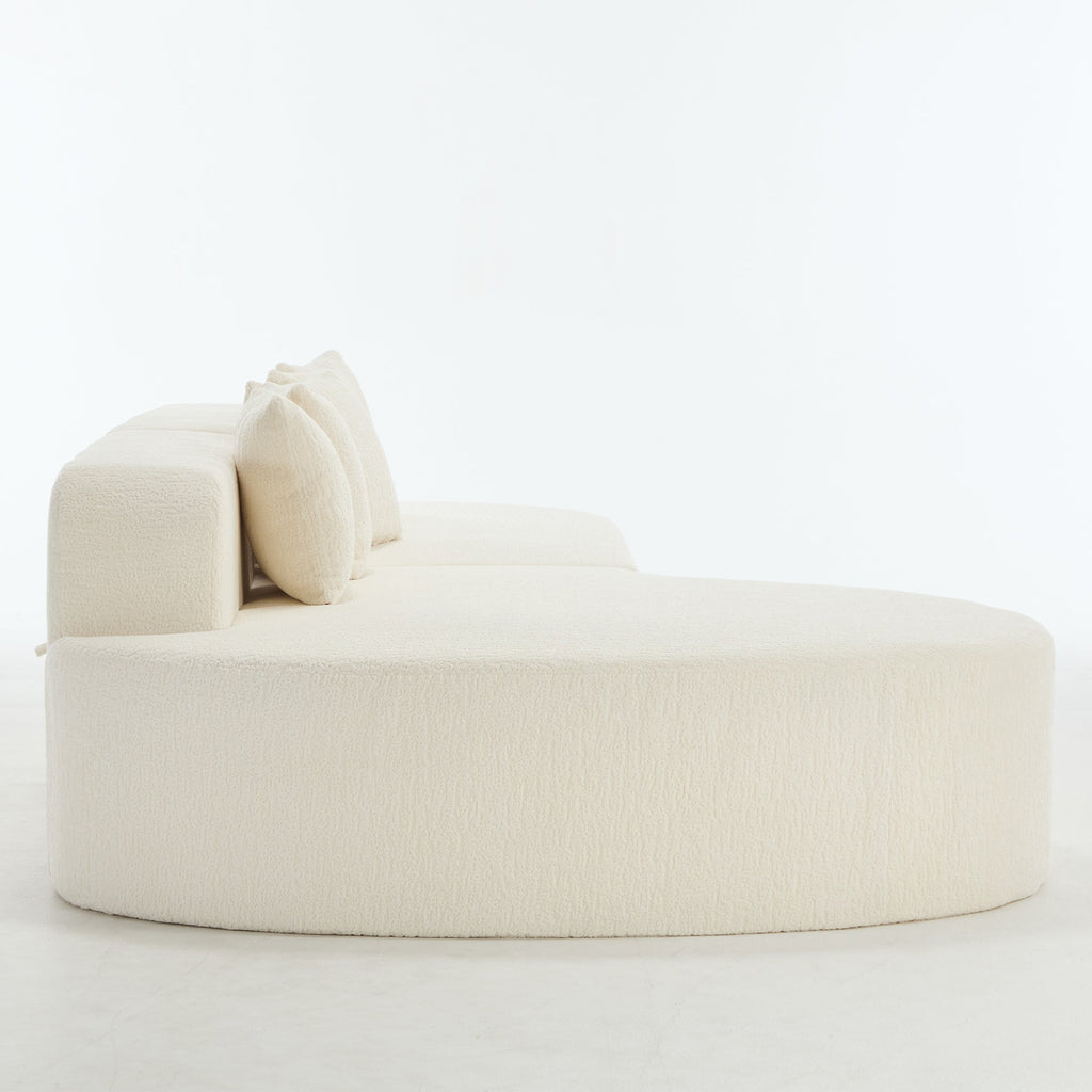 Boneless Sectional Sofa with Pillows - White
