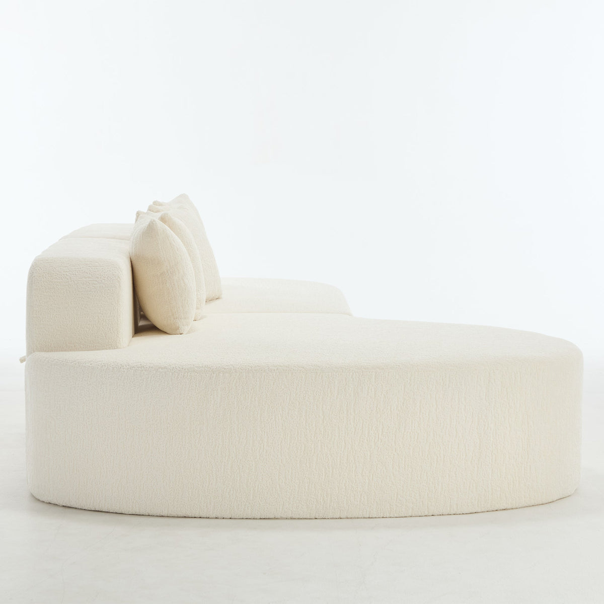 Boneless Sectional Sofa with Pillows - White