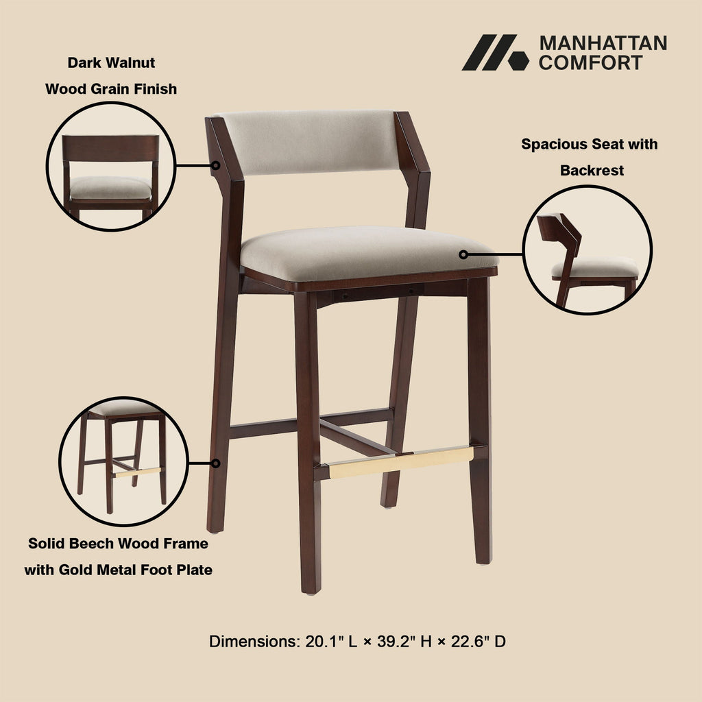 Bar Height Barstool with Backrest - Pearl Silver, White, Black, Dark Green