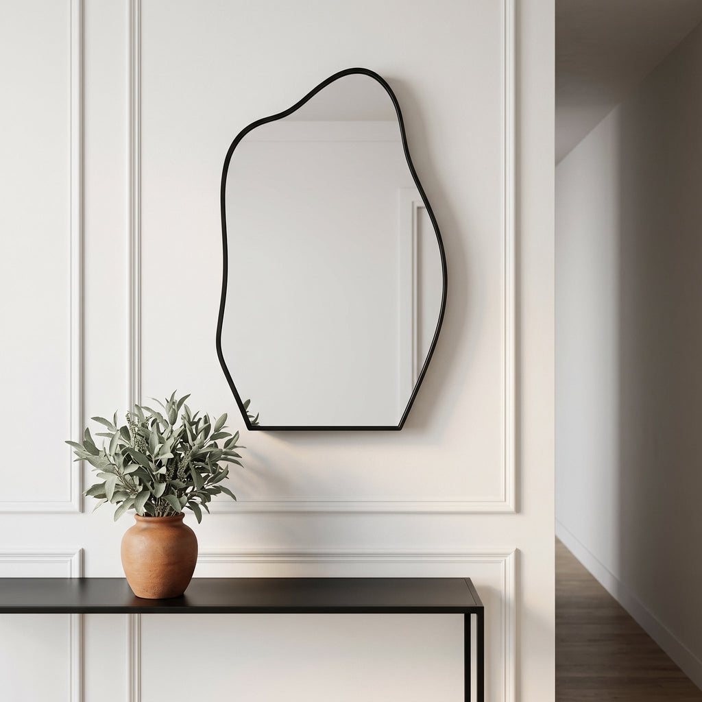 Irregular Cloud-Shaped Medicine Cabinet with Adjustable Glass Shelves - Matte