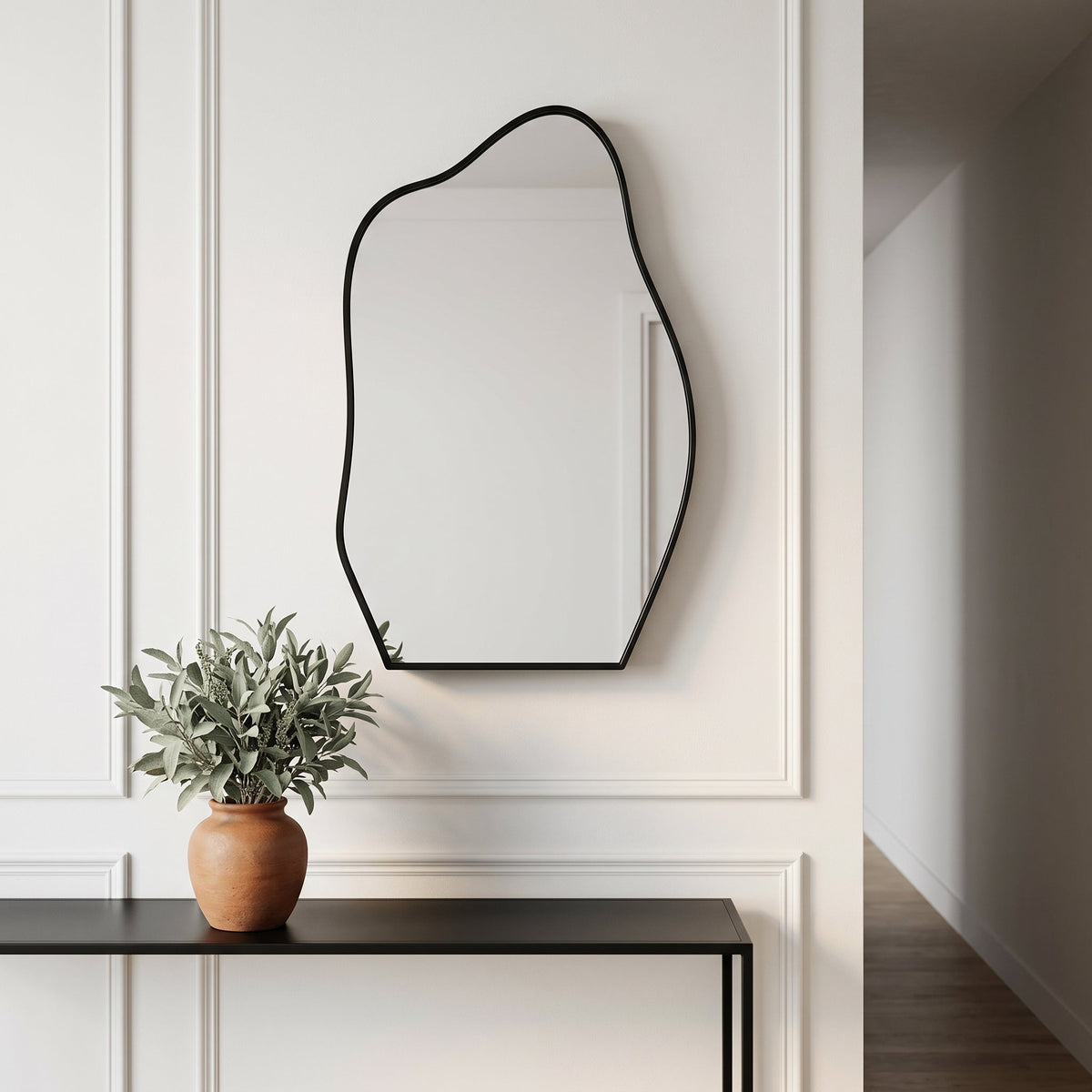 Irregular Cloud-Shaped Medicine Cabinet with Adjustable Glass Shelves - Matte