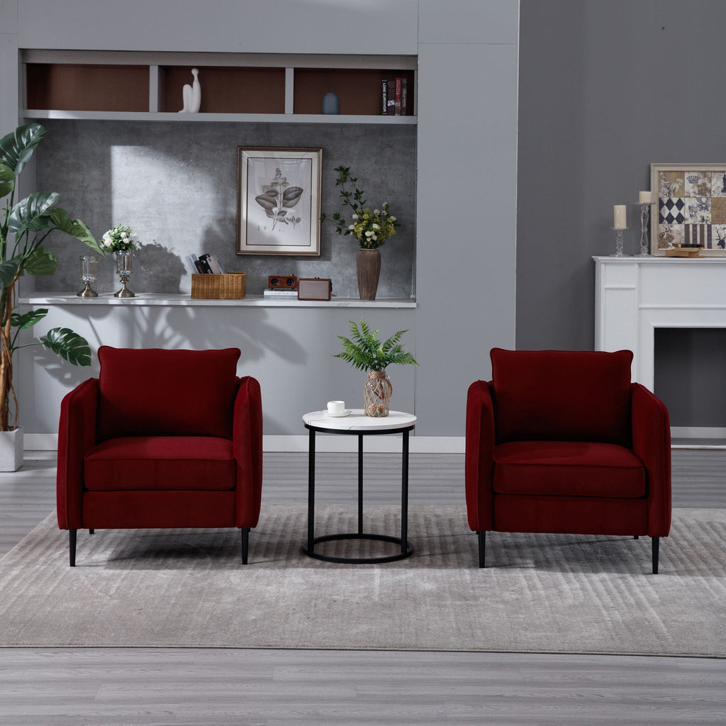 Accent Chair with Removable Pillow - Dark Green or Dark Red