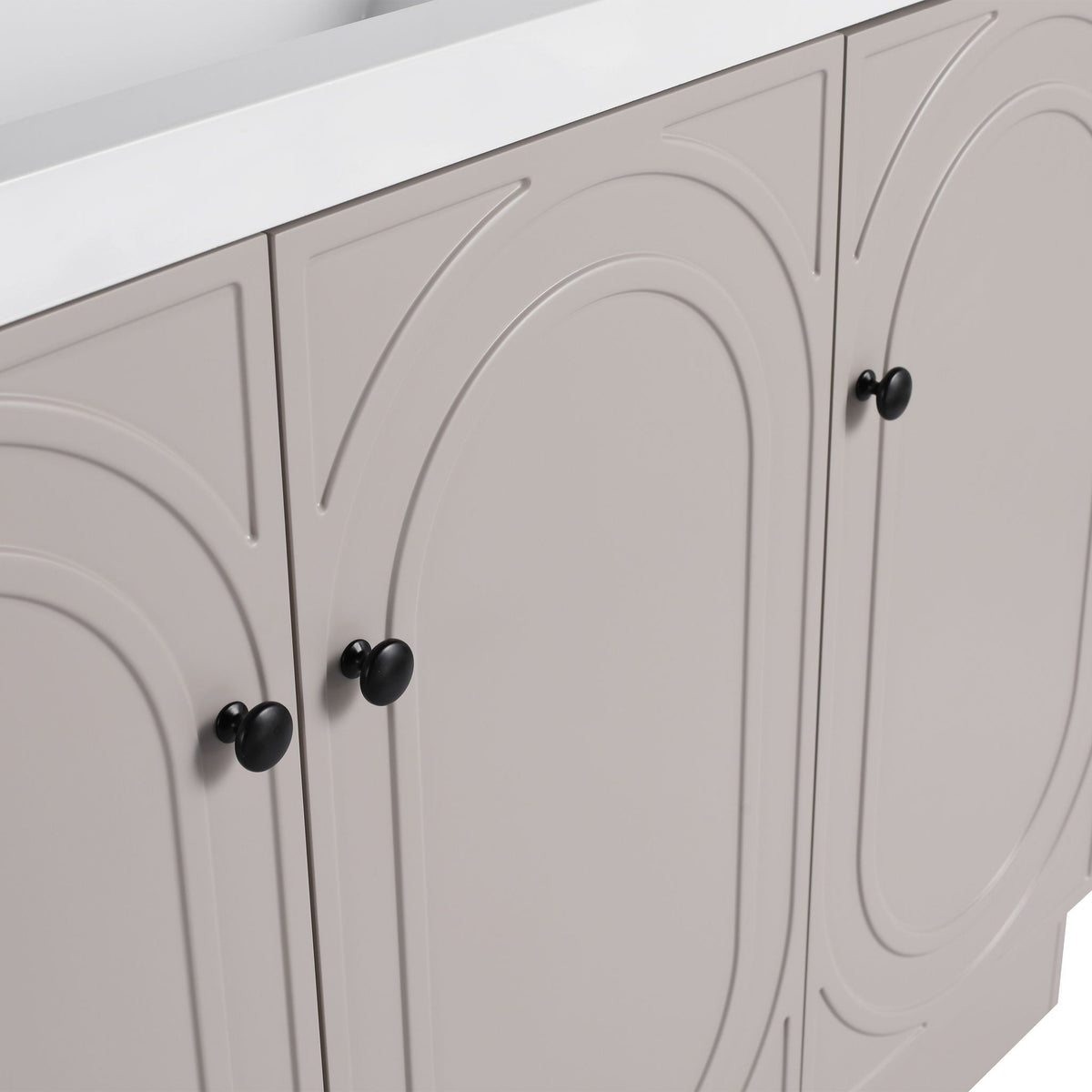 Modern Freestanding Bathroom Vanity with Soft Close Cabinet Doors - Pearl Silver, White, or Dark Green