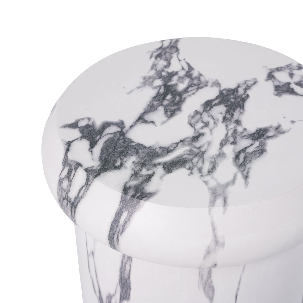 Sculptural MGO Side Table with Weather-Resistant Finish - 18.11"H