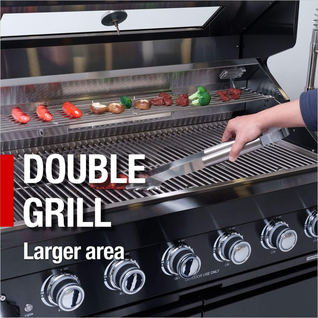 Ember Premium Black Stainless Steel 4-Burner Liquid Propane Kitchen Grill Island With Rotisserie Kit (SAK48157)