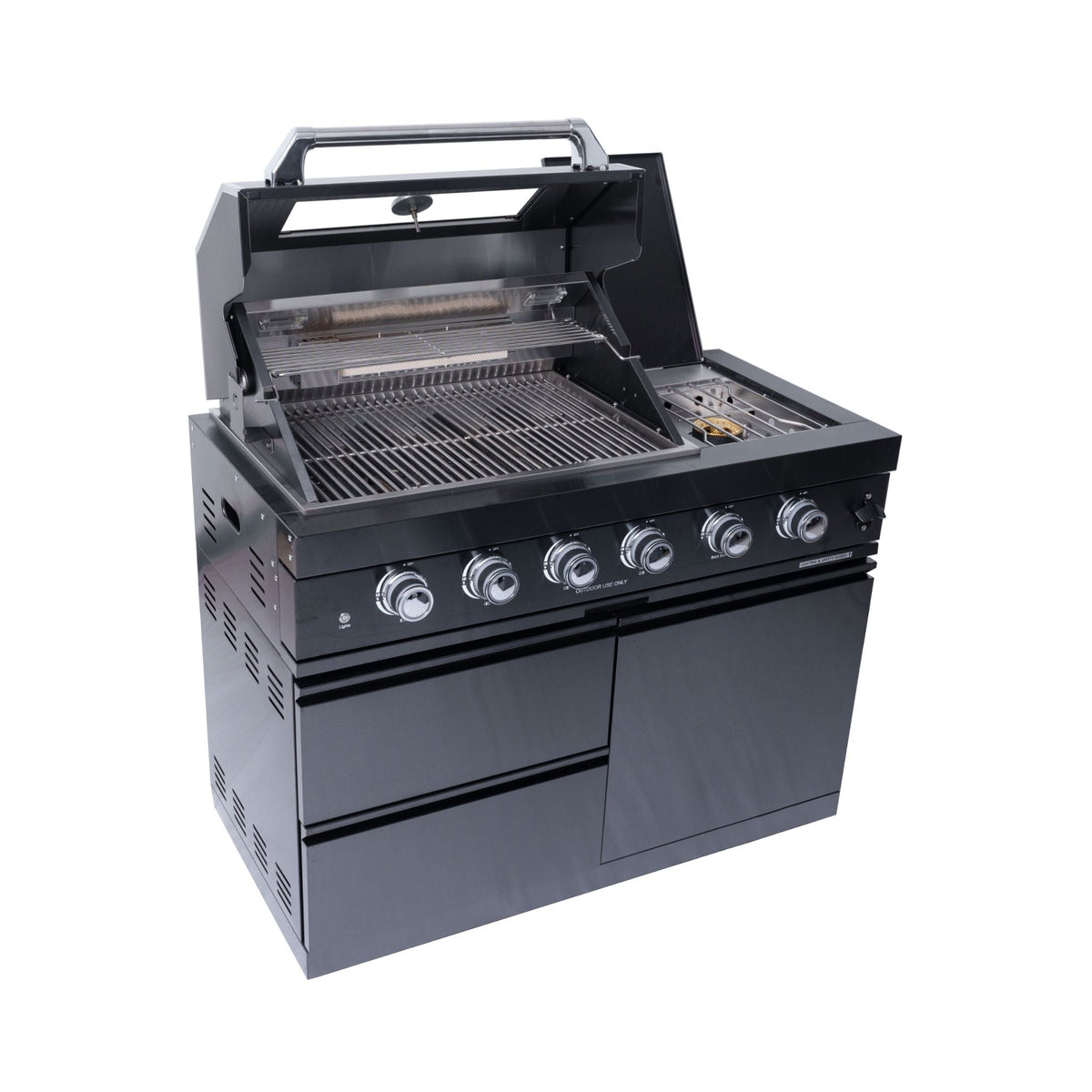 Ember Premium Black Stainless Steel 4-Burner Liquid Propane Kitchen Grill Island With Rotisserie Kit (SAK48157)