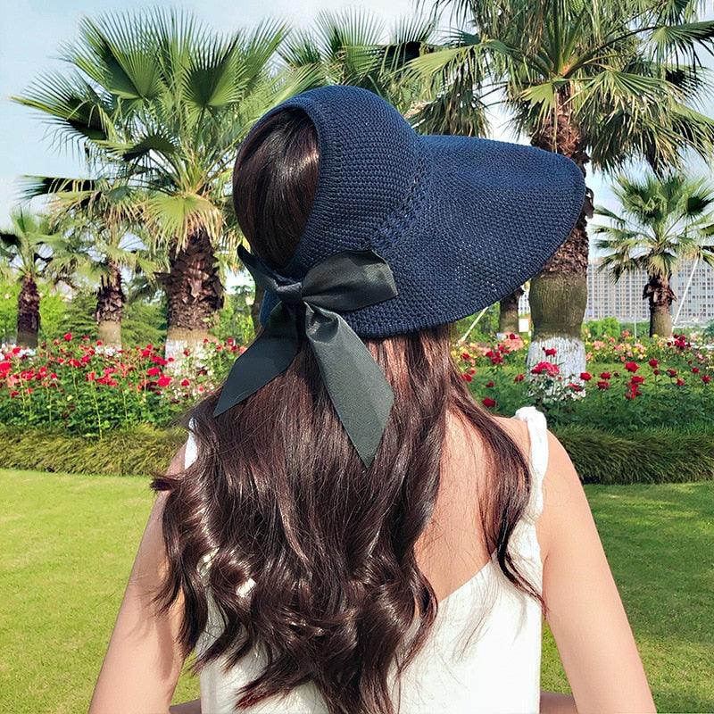 Casual Summer Hats For Women Foldable Hollow Out Hat Modern Women's Simple Vintage Comfortable Sun Hats Cute Women Wide Beach Hats Girl Outside Travel Hats