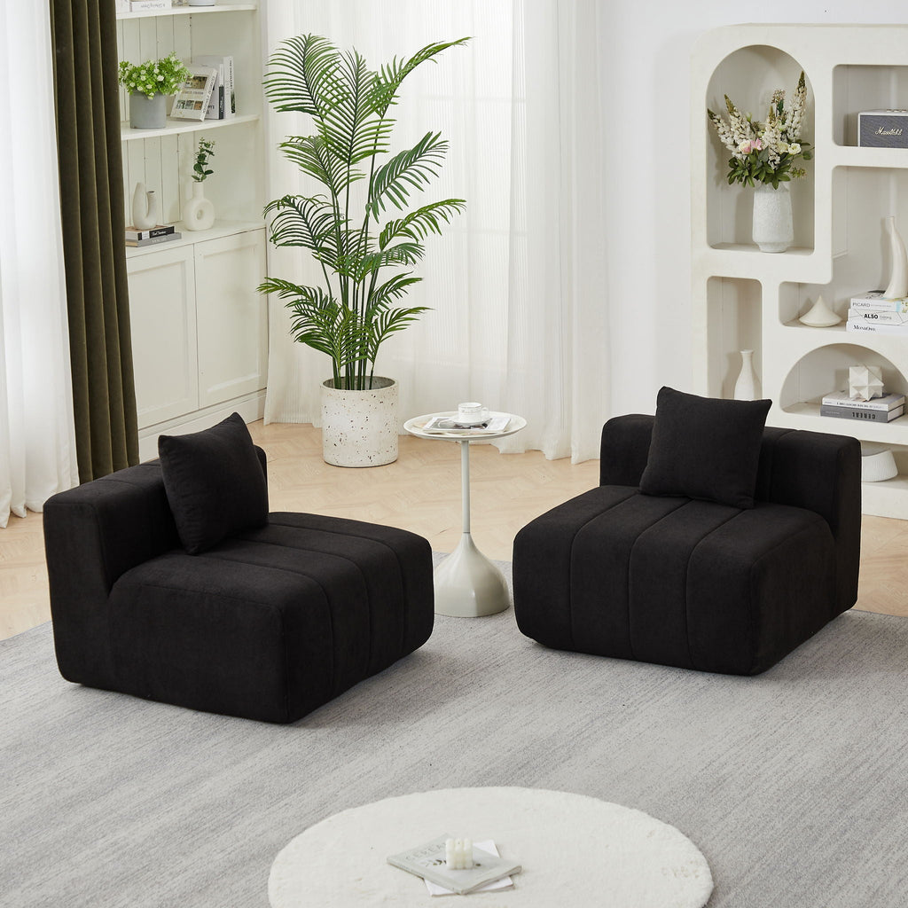 Modular Sectional Sofa with 2 Pillows – Symmetrical Design