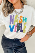 Nashville Sequin Round Neck T-Shirt
