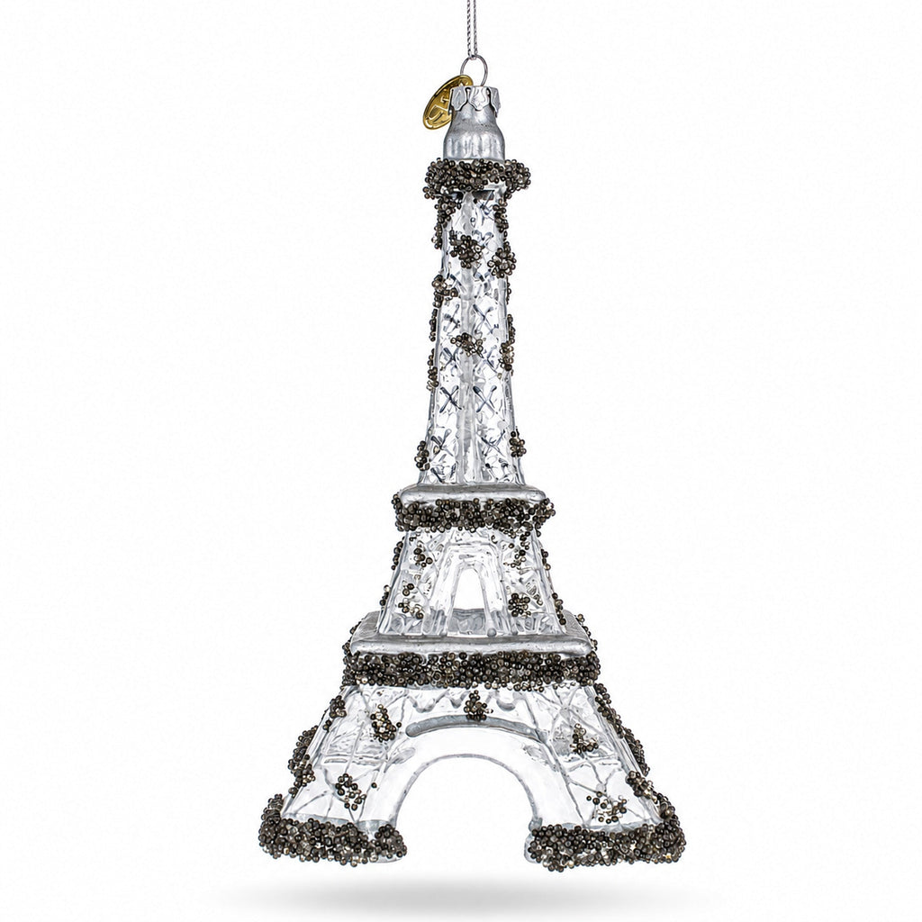 Iconic Eiffel Tower, Paris Glass Christmas Ornament