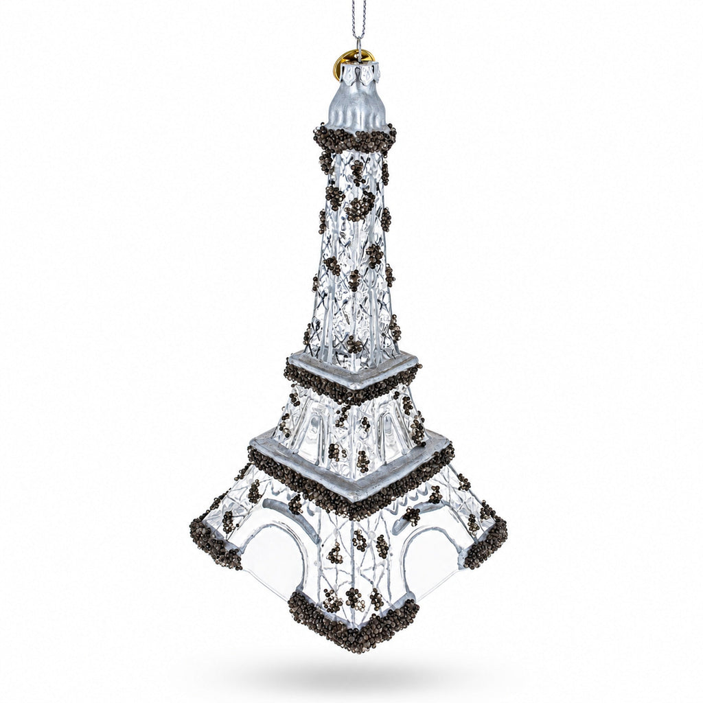 Iconic Eiffel Tower, Paris Glass Christmas Ornament