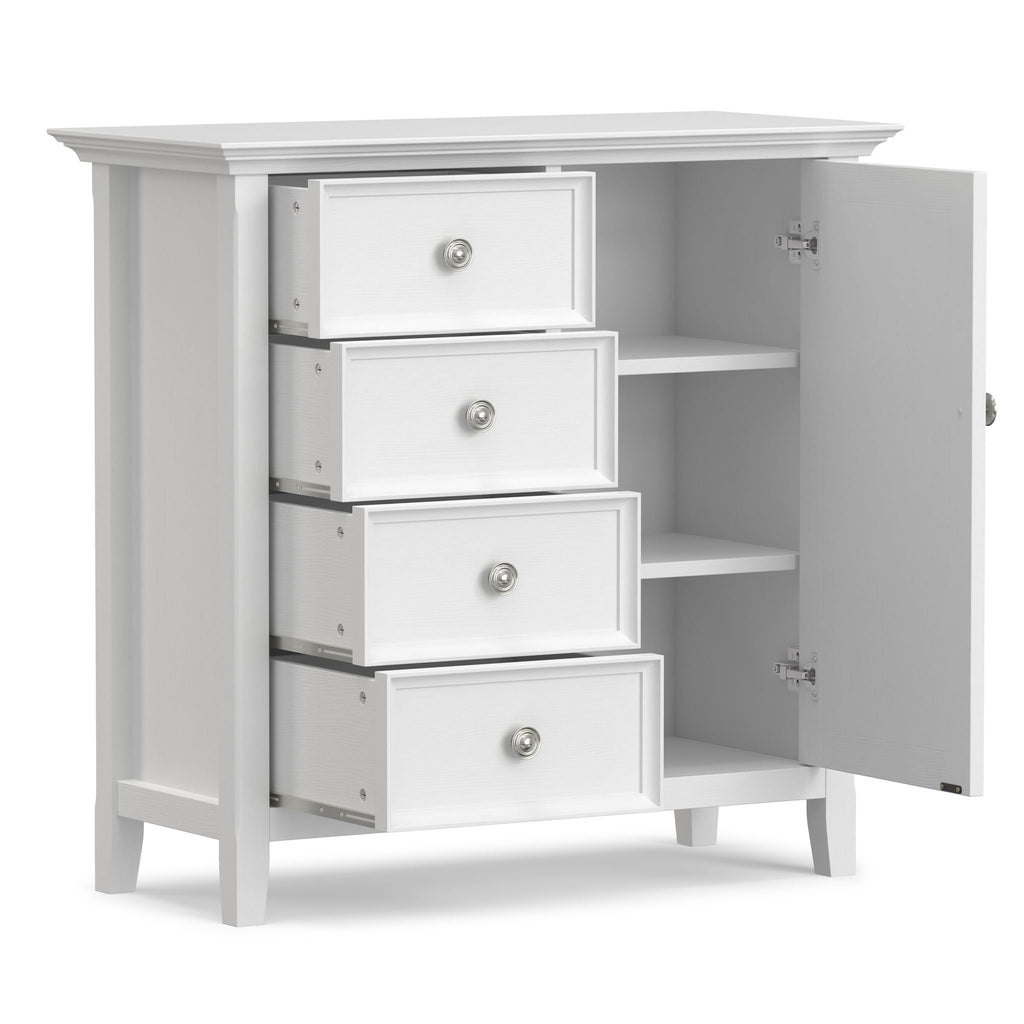 Handcrafted Medium Storage Cabinet with Adjustable Shelves - Dark Brown, Light Brown, Black, White