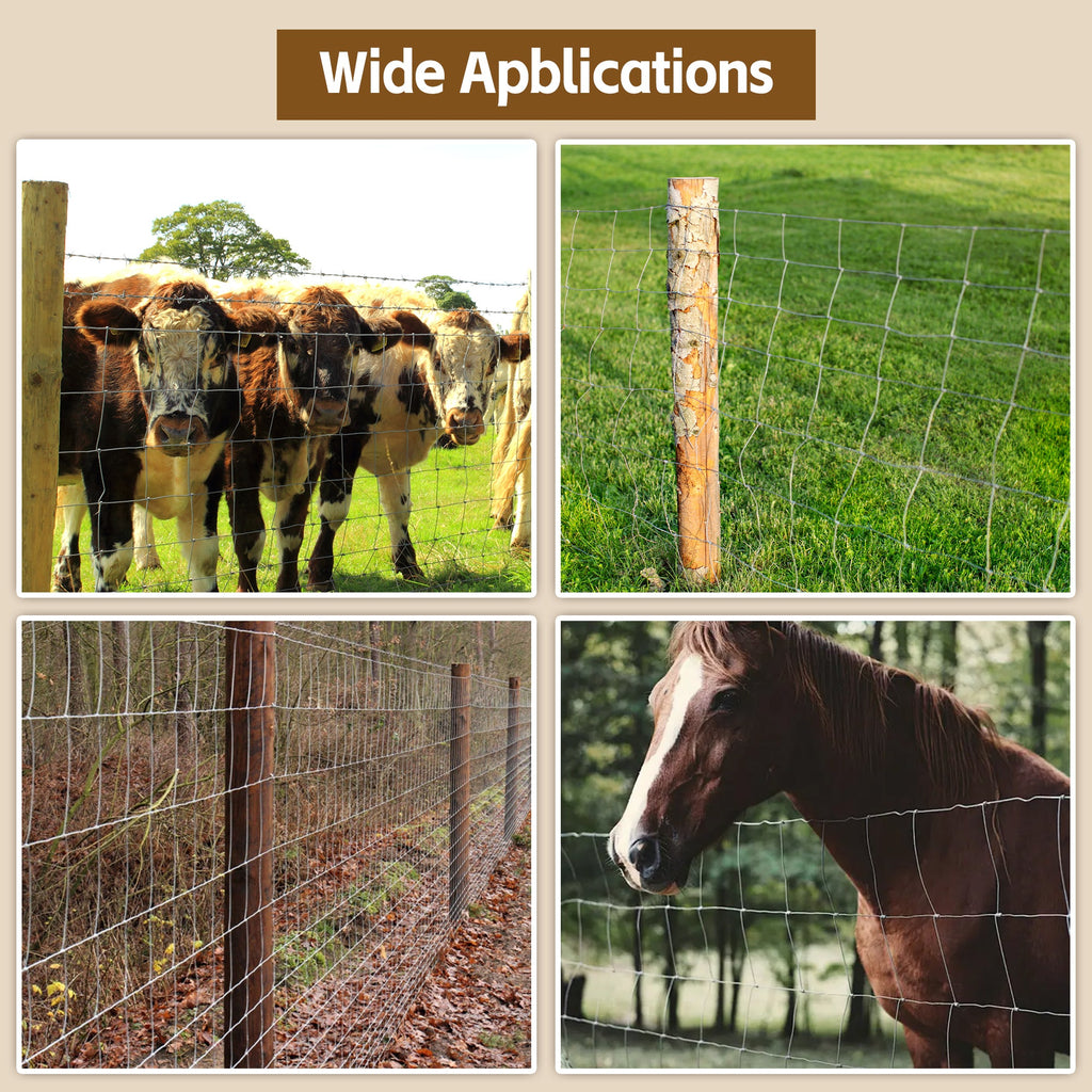 5x164 ft Advanced Weave Wire Fencing with Galvanized Finish - Silver