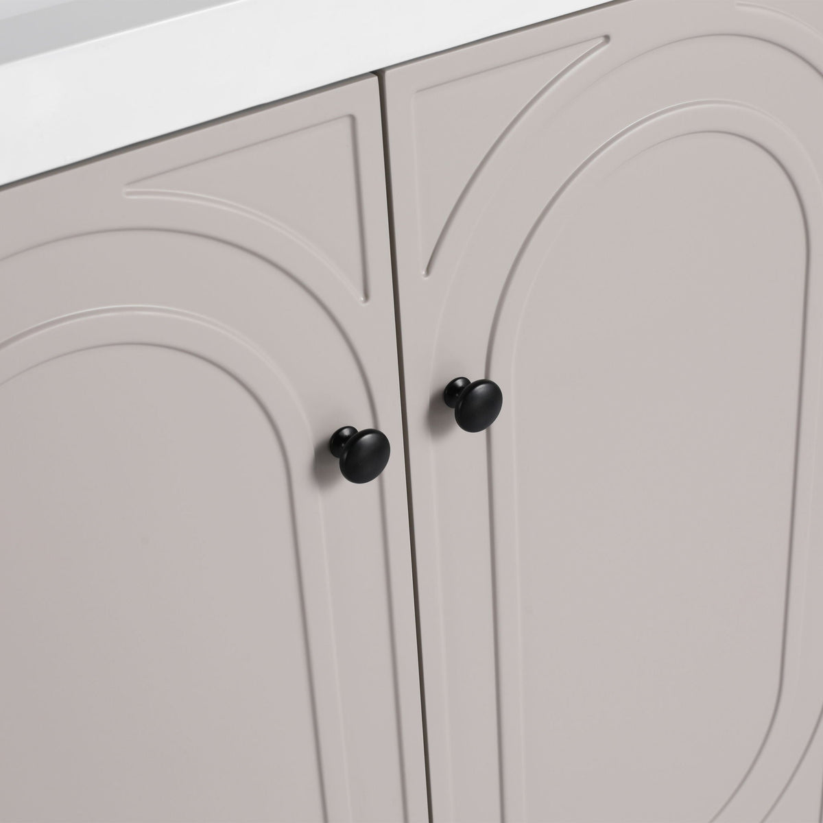 Modern Freestanding Bathroom Vanity with Soft Close Cabinet Doors - Pearl Silver, White, or Dark Green