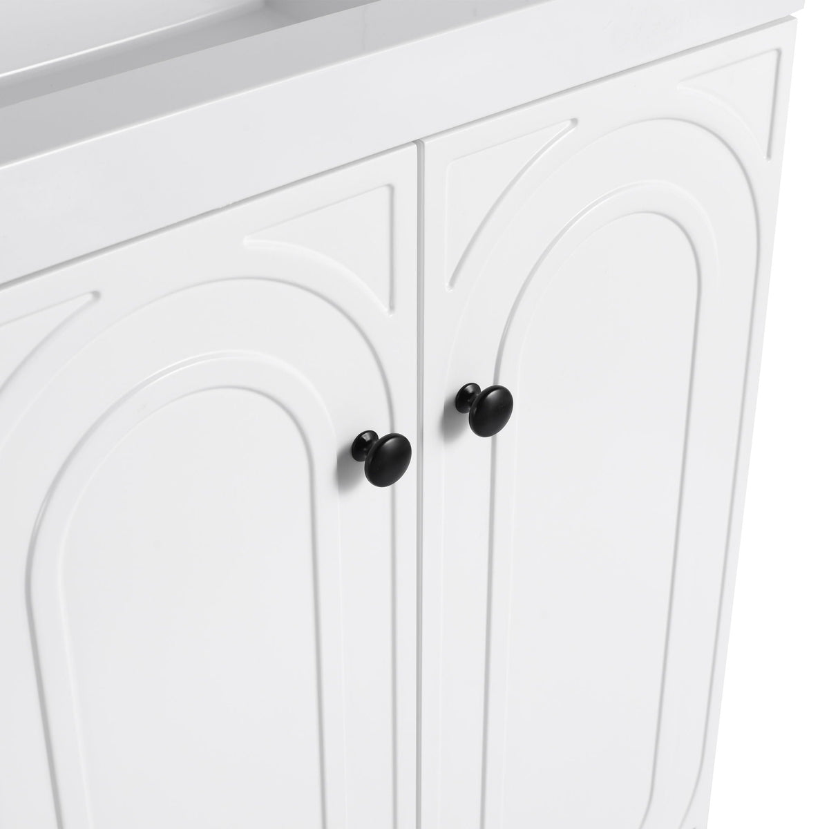 Modern Freestanding Bathroom Vanity with Soft Close Cabinet Doors - Pearl Silver, White, or Dark Green