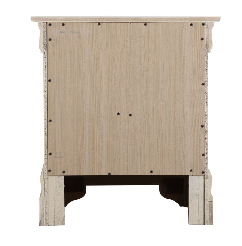 Louis Phillipe Wood Nightstand with Storage Drawers - Multiple Colors