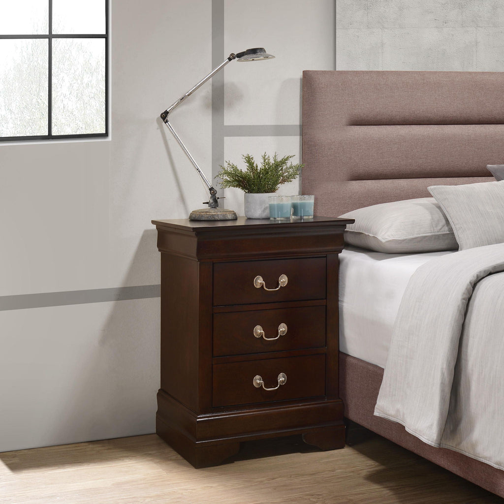 Louis Phillipe Wood Nightstand with Storage Drawers - Multiple Colors