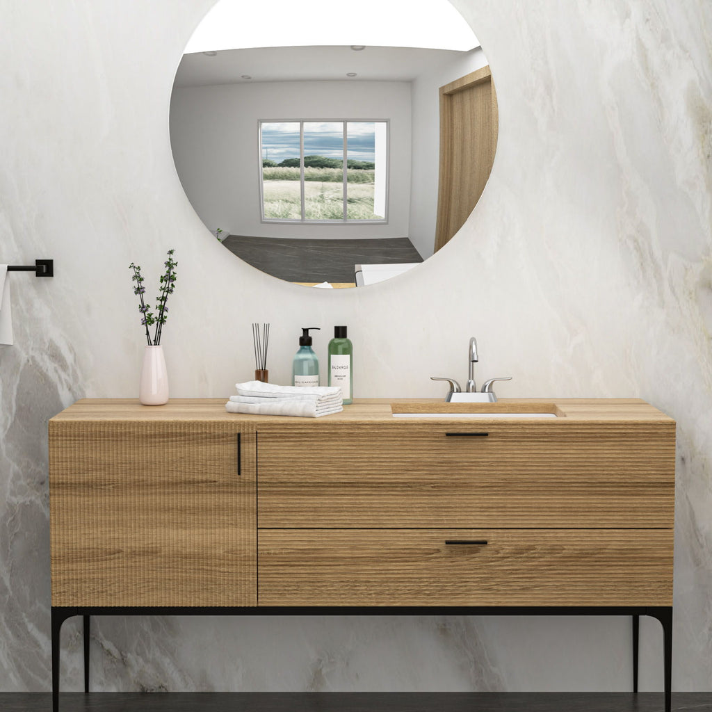 Modern Ceramic Undermount Bathroom Sink with Overflow - White or Black