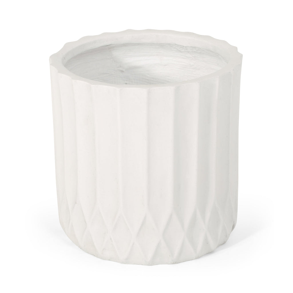 Antique White MGO Planter with Durable Magnesium Oxide Construction - 12.75" Cube