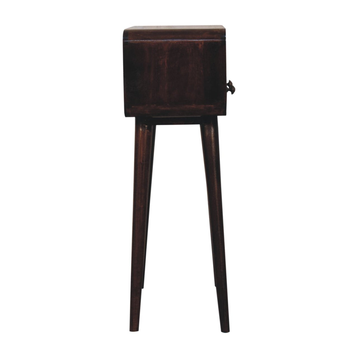 Solid Wood Mini California Console Table with Storage Drawers - Walnut