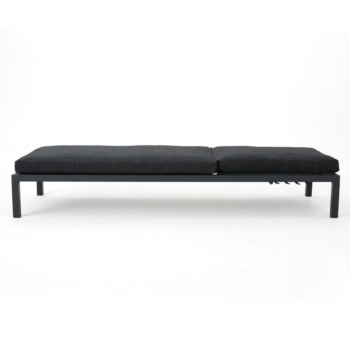 Modern Chaise Lounge with Water-Resistant Cushions - Dark Gray