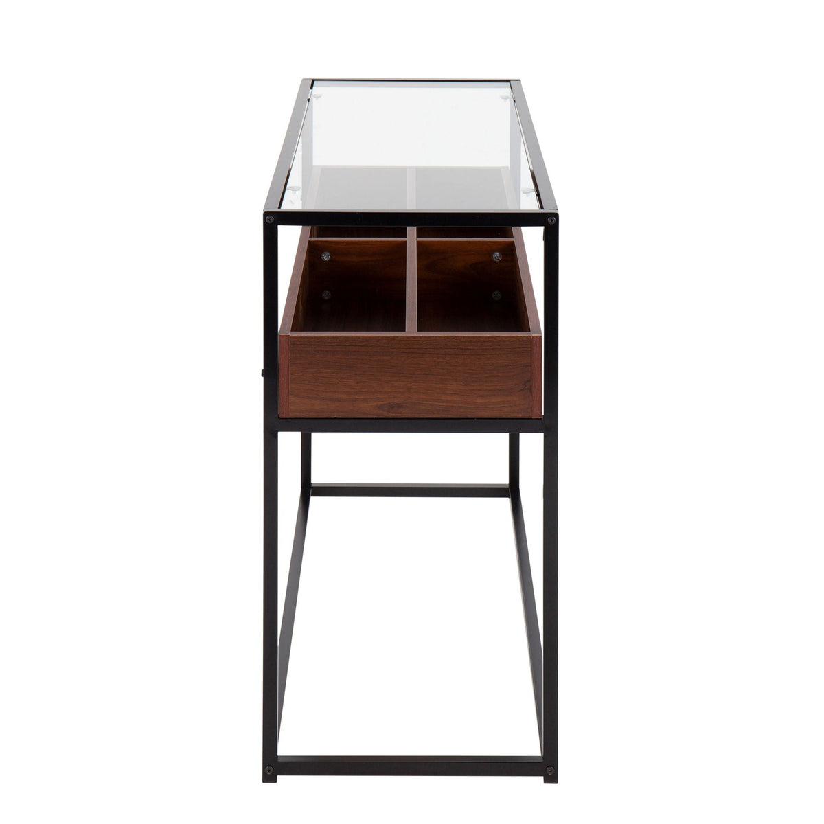 Contemporary Coffee Table with Tempered Glass Top - Beige or Dark Brown