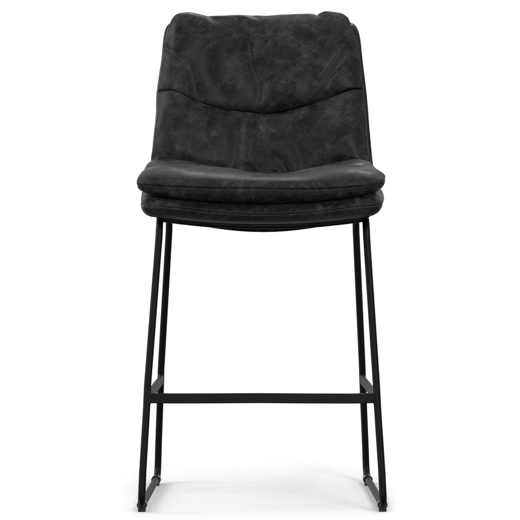 Counter Height Stool Set with Tufted Back and Padded Seat - Dark Gray or Light Brown