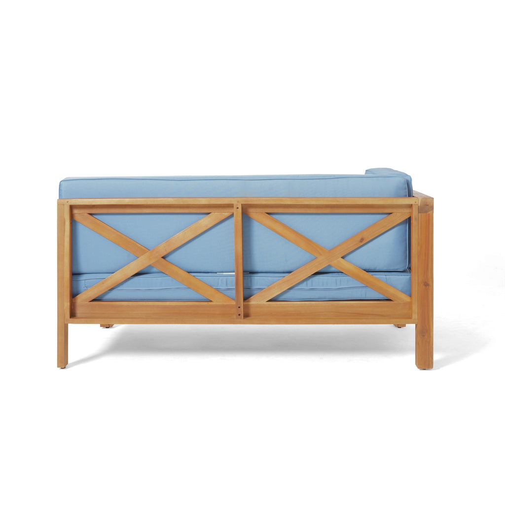 Brava X-Back 4-Piece Outdoor Sofa Set with Water-Resistant Cushions - Blue