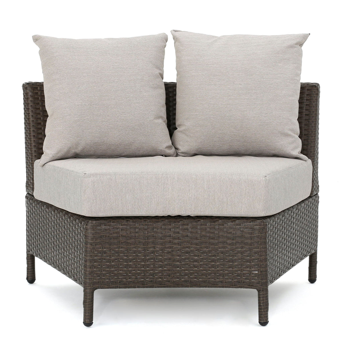 Pt Limon Modern Outdoor Single Sofa with Iron Frame – Pearl Silver or Light Brown