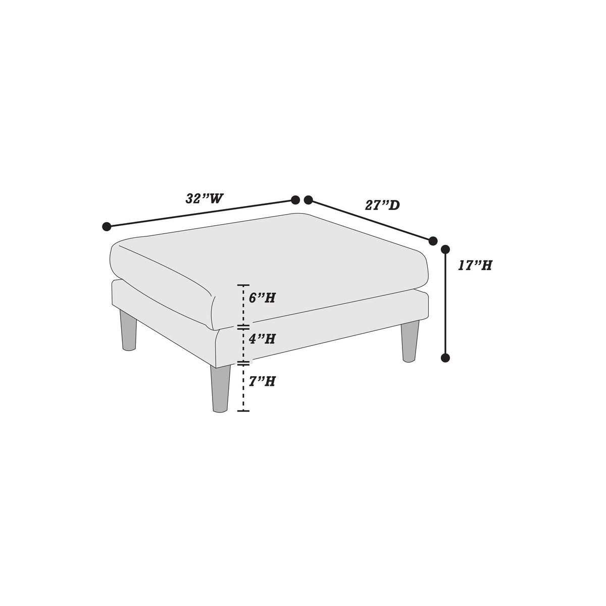 Modular L-Sectional Set with Ottomans - Pink
