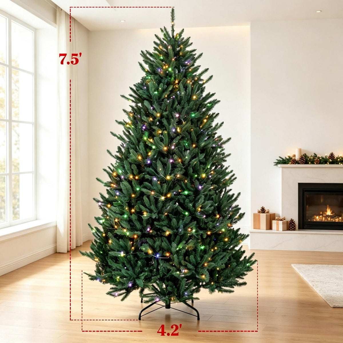 Prelit Colorado Christmas Tree with Built-In Lights - Green