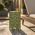 Galore 14" Side Table with Sunburst Cut Out Design - Green or Teal