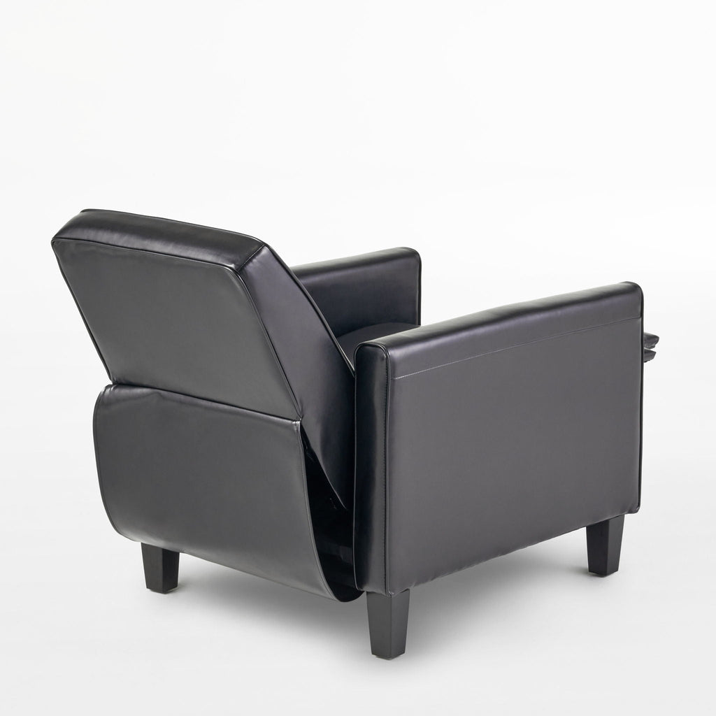 Upholstered Push Back Recliner Chair with Adjustable Recline - Multiple Colors