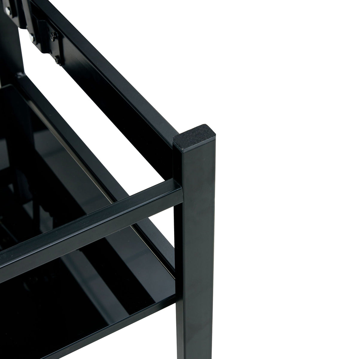 Glass Lift Top Coffee Table with Storage Shelf - Black
