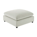 Caylie Upholstered Ottoman with Removable Covers - Beige or Dark Gray