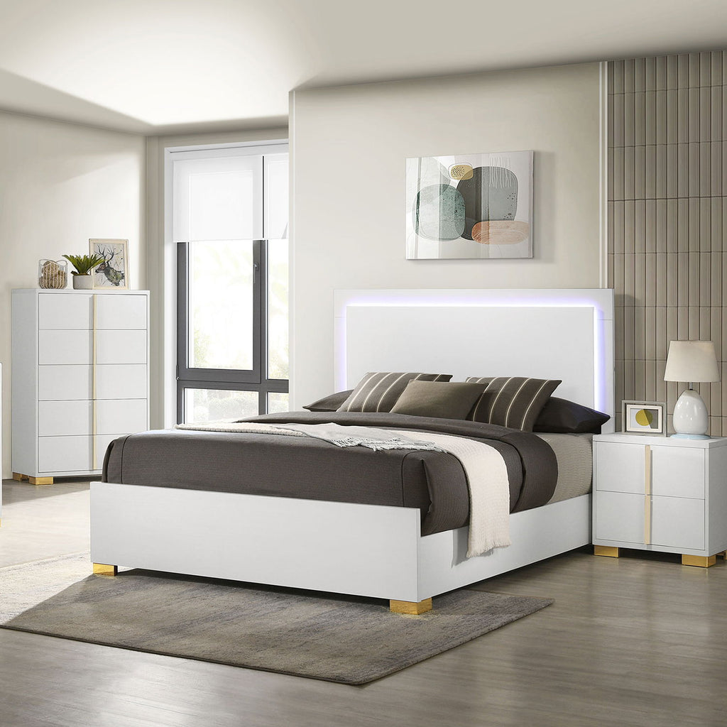 Jeremiah LED Panel Bed With Touch Controlled Lighting