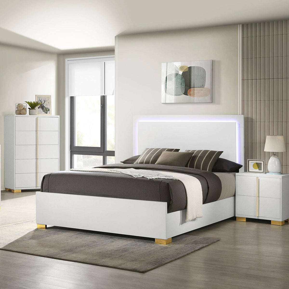 Jeremiah LED Panel Bed With Touch Controlled Lighting