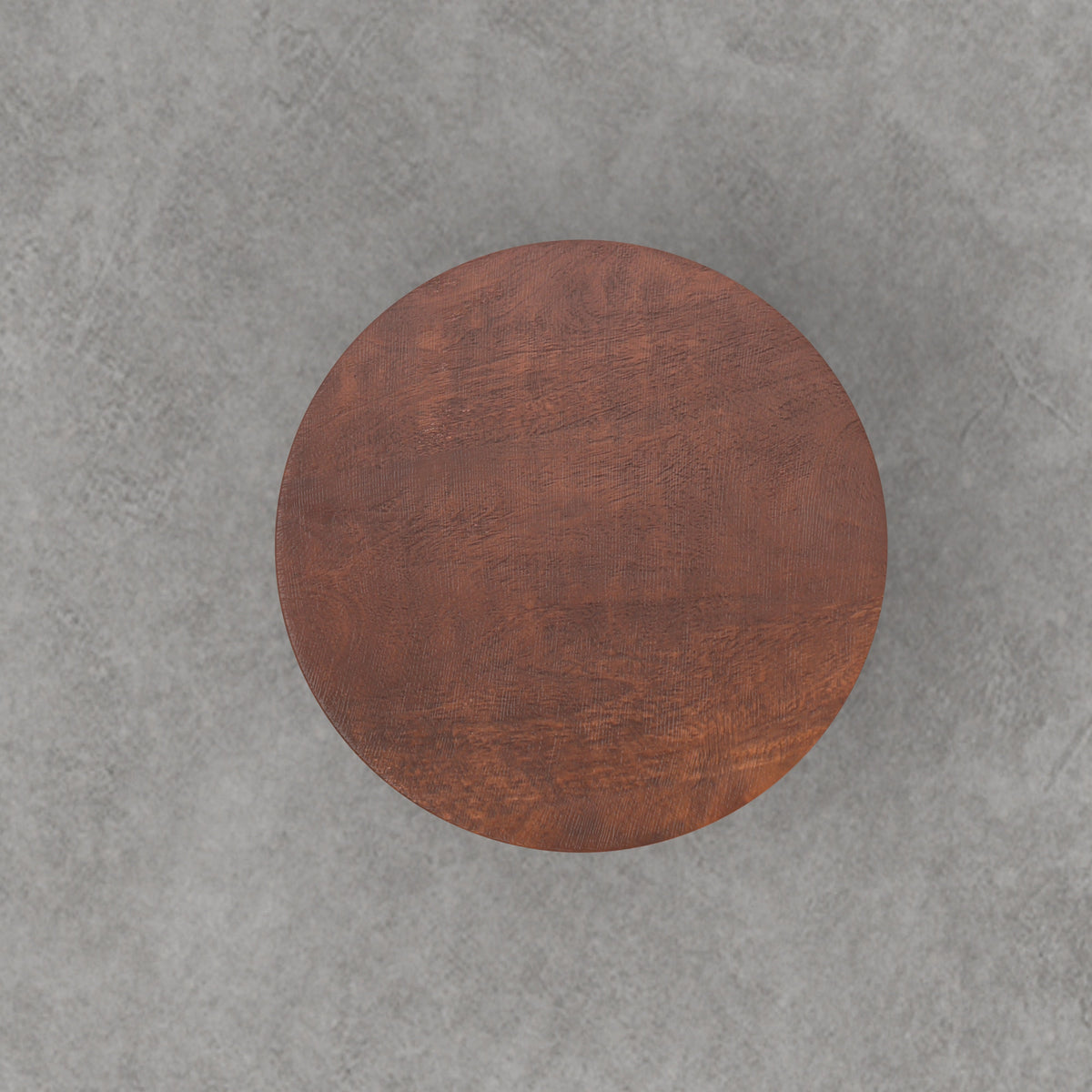 Round Pedestal Accent Table with Dimple Detail - Dark Brown