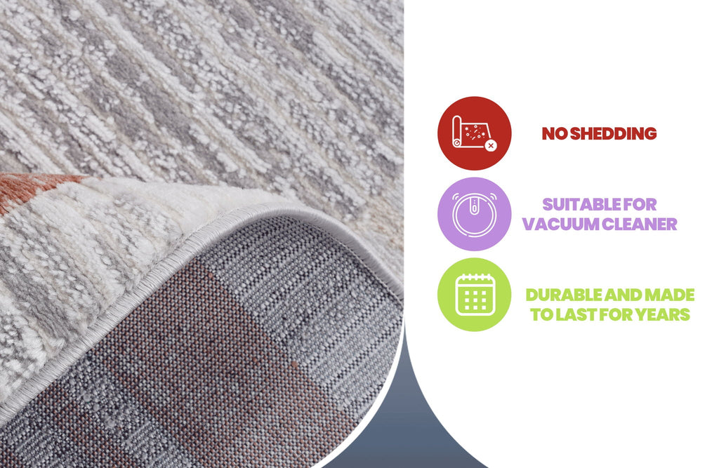 Bordered Area Rug with Stain Resistance - Blue or Light Brown
