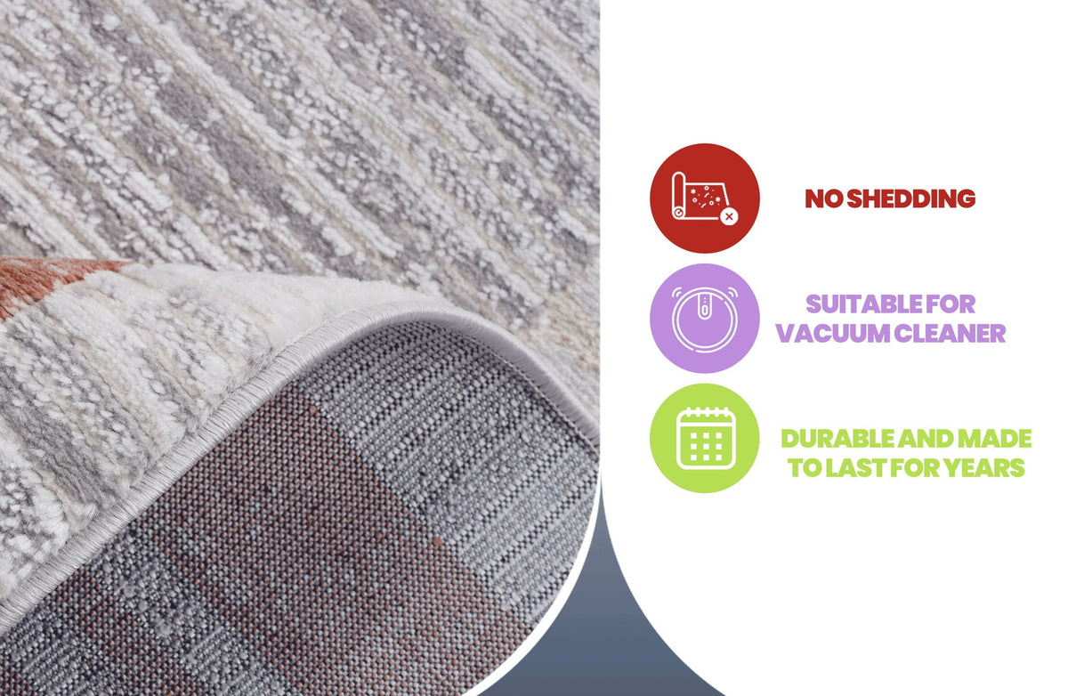 Bordered Area Rug with Stain Resistance - Blue or Light Brown