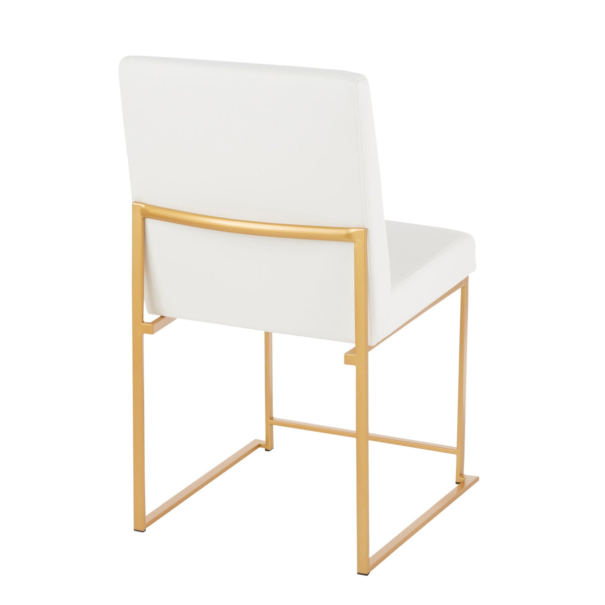Contemporary High Back Dining Chair Set with Upholstered Seat - Multiple Colors